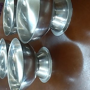 Vintage Set of four stainless dishes
